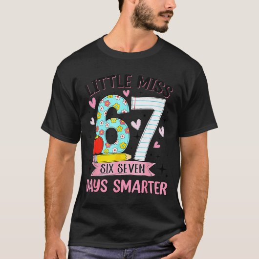 T-shirt Little Miss 67 Days Smarter Coquette Bow 67th Day  (Devant)