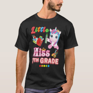 T-shirt Little Miss 7e année mignonne Unicorn Septième enf