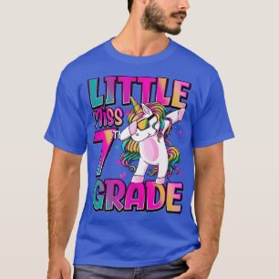 T-shirt Little Miss 7th Grade Unicorne Retour à l'école 7t