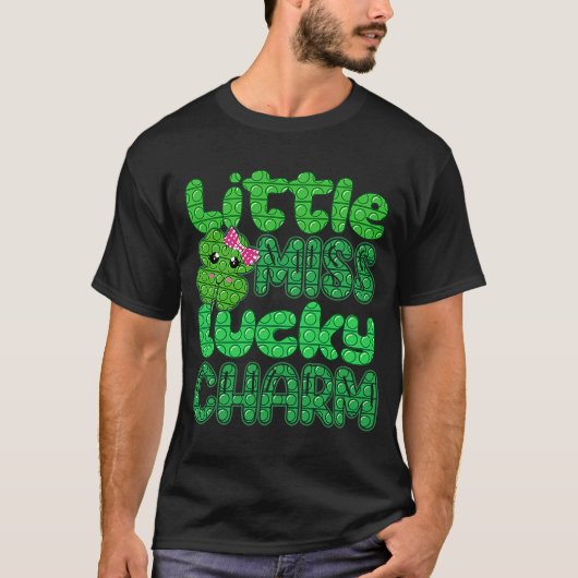 T-shirt Little Miss Lucky Charm Pop It St Patrick's Day To (Devant)