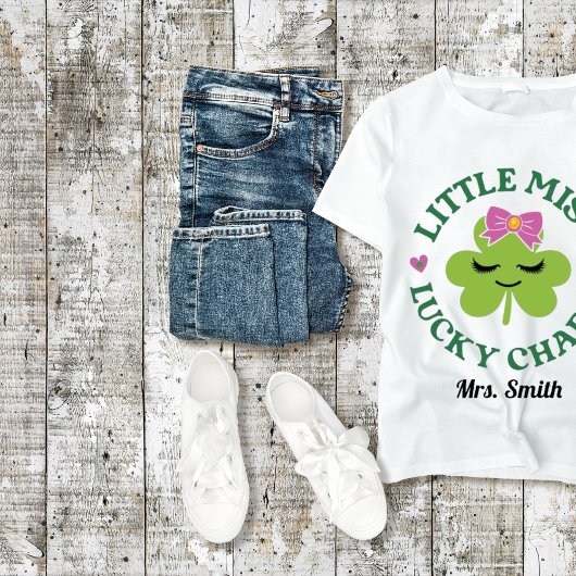 T-shirt "Little Miss Lucky Charm" St. Patrick's Day Tee