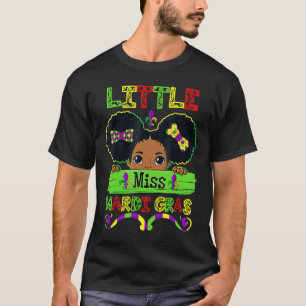 T-shirt Little Miss Perles Mardi Gras Parade Cute Black Gi