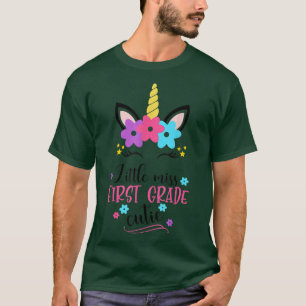 T-shirt Little Miss Première Année Unicorne Retour À L'Éco
