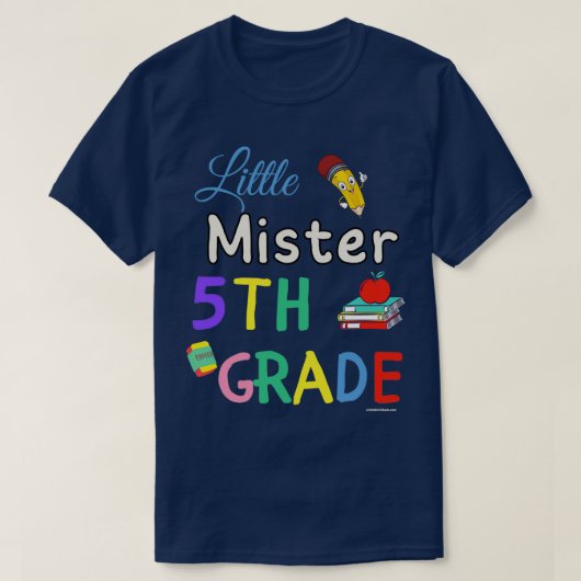 T-shirt Little Mister 5th Grader élèves de première année (Design devant)