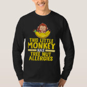 T-shirt Little Monkey Has Tree Nut Allergies (Devant)