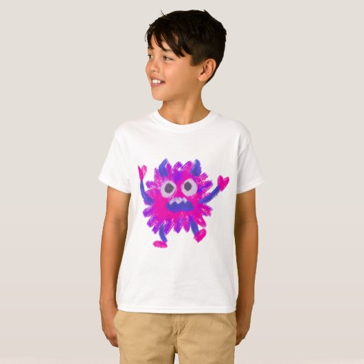 T-shirt Little Monster Animal Drawing (Devant entier)