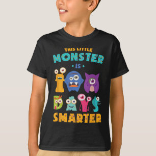 T-shirt Little Monster Est 100 Jours Smarter School Kids L