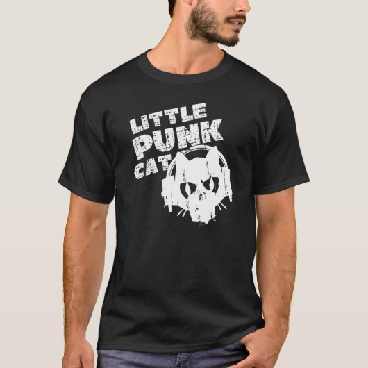 T-shirt Little Punk Cat Punk Rocker Mohawk Punker (Devant)