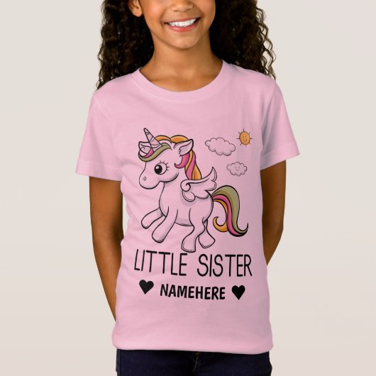 T-Shirt Little Sister - Unicorn (Devant)