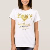 T-shirt Little Sweetheart Valentine's Day Baby Shower (Devant)