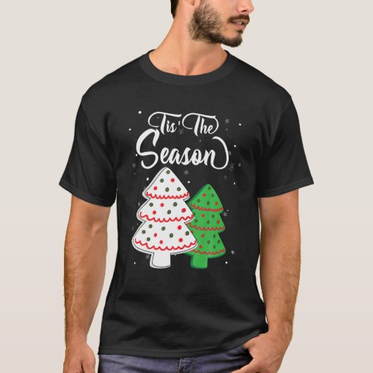 T-shirt Little Tis' Season Christmas Tree Cakes Debbie (Devant)