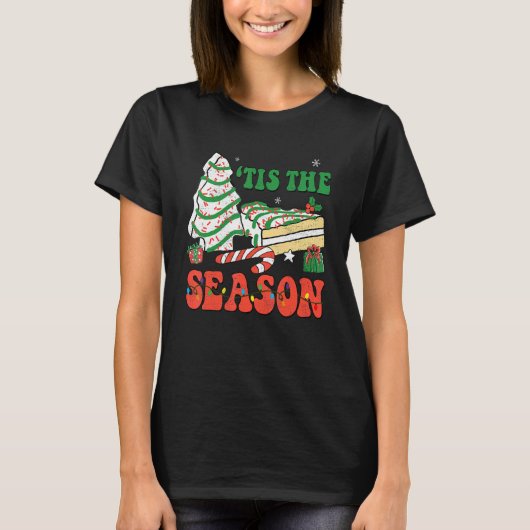 T-shirt Little Tis' Season Christmas Tree Cakes Debbie (Devant)