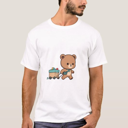T-shirt Little Traveler Bear Illustration (Devant)