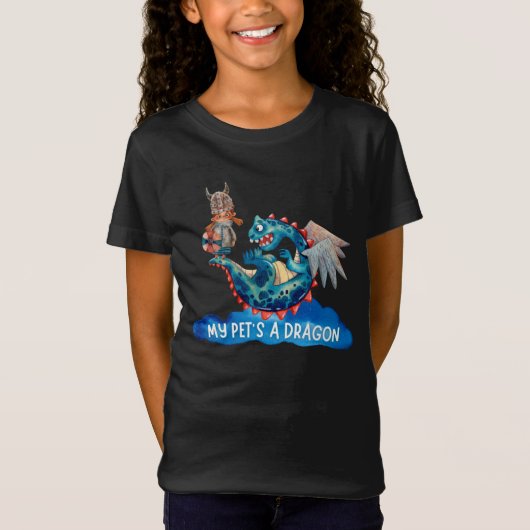 T-Shirt Little Vikings : Mon animal de compagnie est un dr (Devant)
