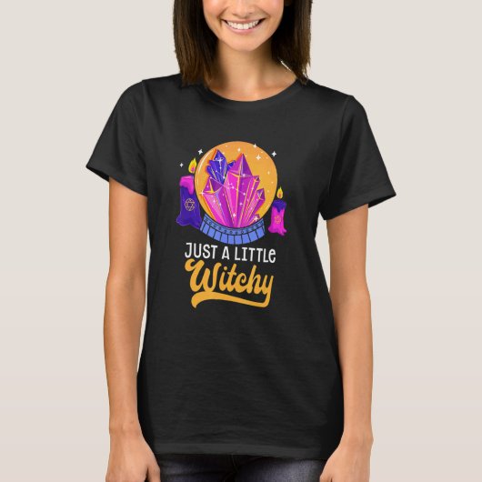 T-shirt Little Witchy Crystal Divination Ball Tarot Cards (Devant)
