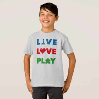 T-shirt Live, Amour, Jouer Colorée Garçons Chemise