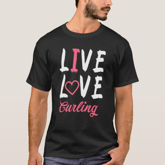 T-shirt Live Curling Love Sports Hiver Curling Stone Broo (Devant)