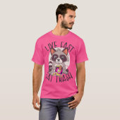 T-shirt LIVE FAST EAT TRASH Funny Raccoon Mème Manger (Devant entier)