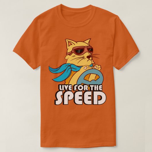 T-shirt Live For The Speed Funny Racing Cat Race (Design devant)