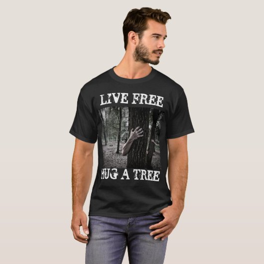 T-shirt Live Free Hug a Tree Zombie Goth (Devant entier)