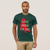 T-shirt Live Free ou Die avec Wolf (Devant entier)
