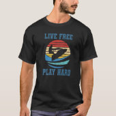 T-shirt Live Free Play Hard Beach Jet Ski Sunset Graphic (Devant)