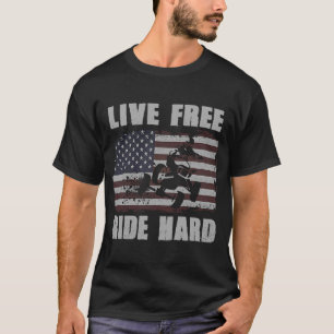 T-shirt Live Free Ride Hard 4 Wheeler ATV Quad Racing Amer