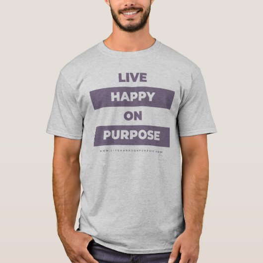 T-shirt Live Happy On Purpose Block (Devant)