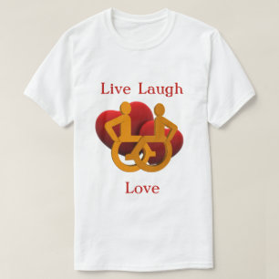 T-shirt Live Laugh Love with Wheelchair Hearts