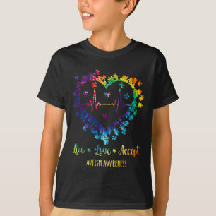 T-shirt Live Love Accepter Sensibilisation sur l'autisme T