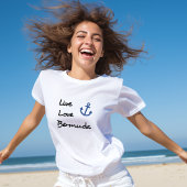 T-shirt Live Love Bermuda Script Texte avec Ancre