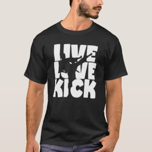 T-shirt Live Love Kick Female Karate Graphic