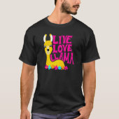 T-shirt Live Love Llama Flower Power Animal Graphisme (Devant)
