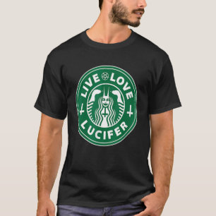 T-shirt Live Love Lucifer Hail Satan avec Pentagrams Tee H