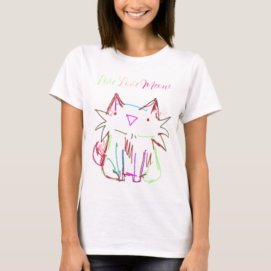 T-shirt Live Love Meow (Devant)