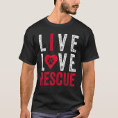 T-shirt Live Love Secourt Vétérinaire Vet Chien Chat Pet V (Devant)