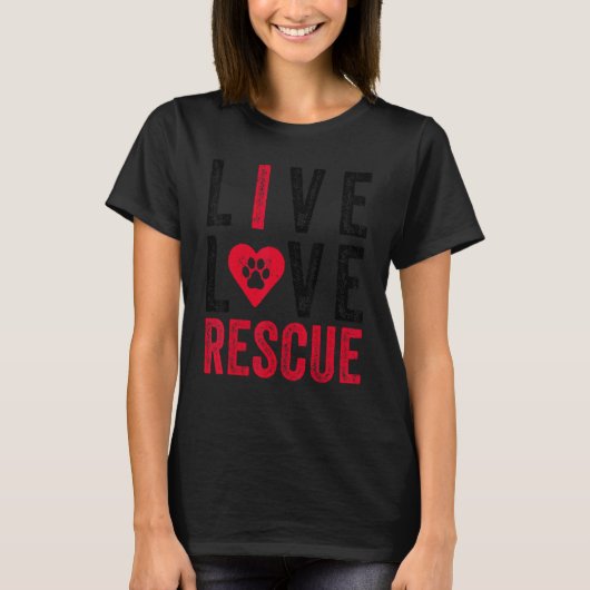 T-shirt Live Love Secourt Vétérinaire Vet Chien Chat Pet V (Devant)