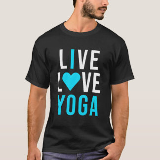 T-shirt Live Love Yoga I Love Yoga Blue Namaste