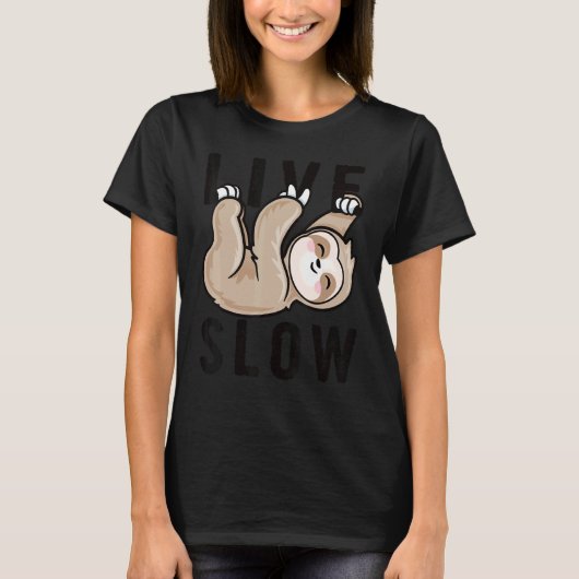 T-shirt Live Slow mignon Enfants Ralentir Pas de Rush Anim (Devant)