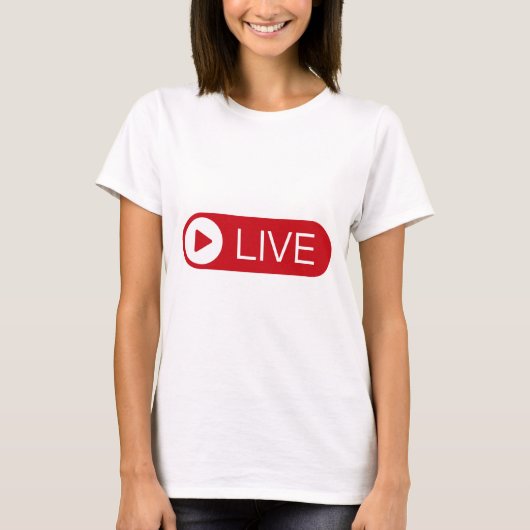 T-Shirt Live Stream – Graphique du logo « Live » (Devant)