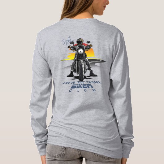 T-shirt Live To Ride (Moto) | Manche longue pour femmes (Dos)