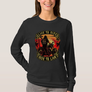 T-shirt Live To Ride Ride To Live Motorcyclist Biker  1
