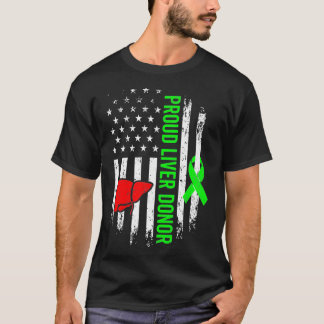 T-shirt Liver Donor Survivor Warrior Organe Donation Flag