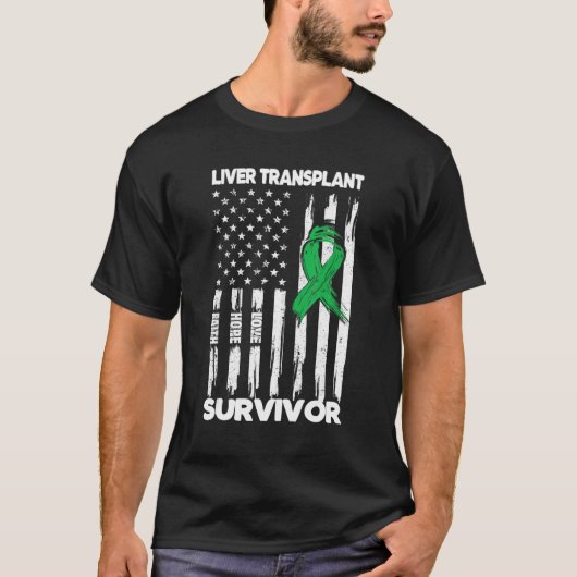 T-shirt Liver Transplant Surgery US Flag Liver Transplant  (Devant)