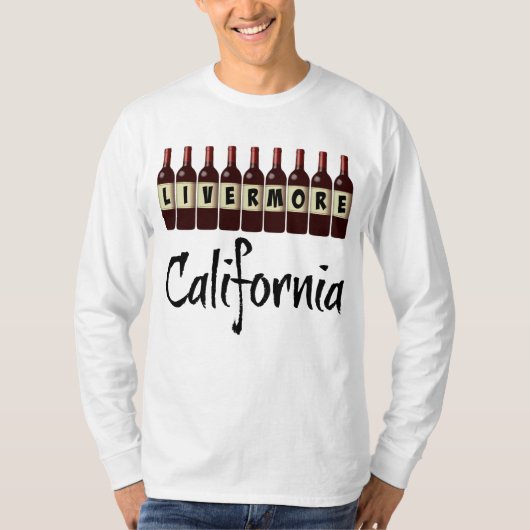 T-shirt Livermore California Red Wine Bottles Tasting Fun (Devant)