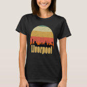 T-shirt Liverpool Angleterre Skyline Silhouette Sunset I L (Devant)