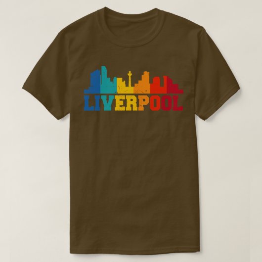 T-shirt Liverpool Retro Skyline (Design devant)