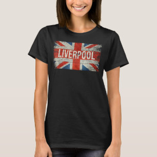 T-shirt Liverpool Royaume-Uni Drapeau britannique Vintage 