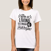 T-shirt Living Testimony Bible Quote Christian Motivation (Devant)