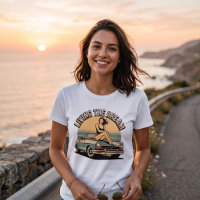 T-shirt Living the Dream Retro Car Sunset